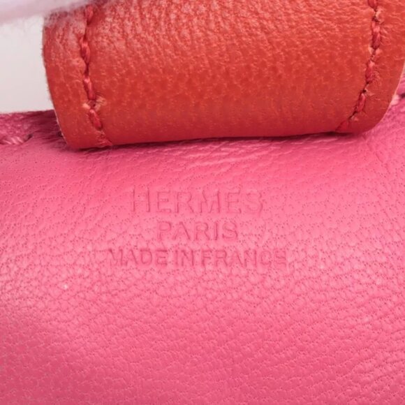 $1295 Authentic HERMES Made in FRANCE Rodeo PM Agneau Milo Pink Blue Bag Charm - Picture 2 of 10
